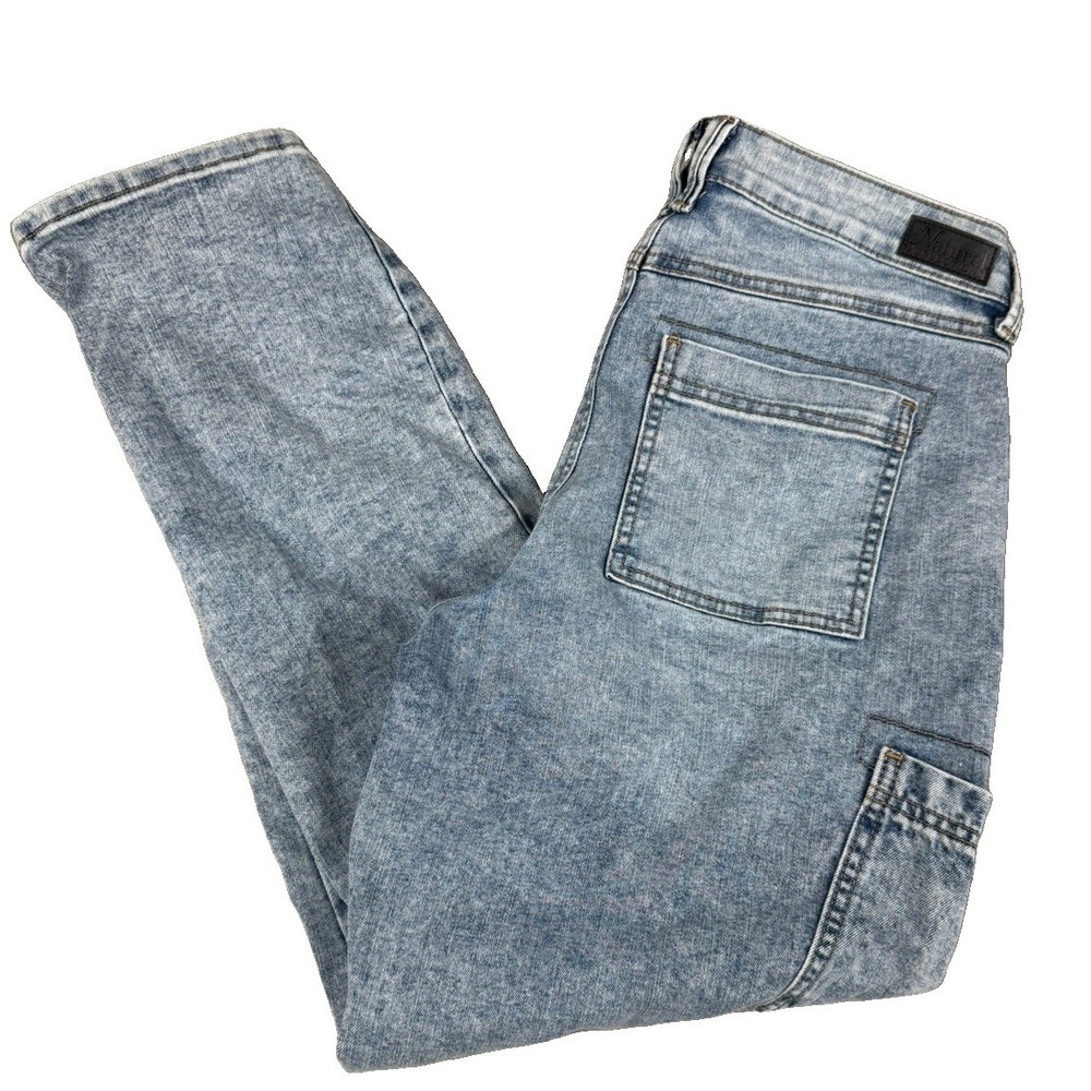 Natural Reflections Womens 8 Cargo Jeans Acid Wash Utility Carpenter Denim Pants